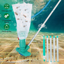 US Swimming Pool Vacuum Head Brush Cleaner Telescopic Pole Fountain Cleaning Tool w/ Bag For Above Ground Pool Spas Ponds