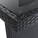 7 Piece Outdoor Patio Wicker Dining Set Patio With Adjustable Backrest Black Wicker + Dark Grey Cushion