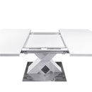 Rectangle Dining Table, Stretchable, X Shape Legs - White by HouseOfZazla