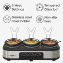 Triple Slow Cooker & Food Warmer, 3×1.5 QT Buffet Style