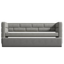 Upholstered Twin Size Daybed With Trundle, Padded Back And Sides - Gray by HouseOfZazla