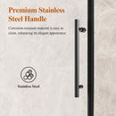 56-60" W x 76" H Stainless Steel Frameless Sliding Shower Door by HouseOfZazla