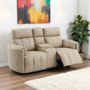 Elison - Motion Loveseat With Console - Dark Beige Polish Microfiber by Unique Piece Furniture