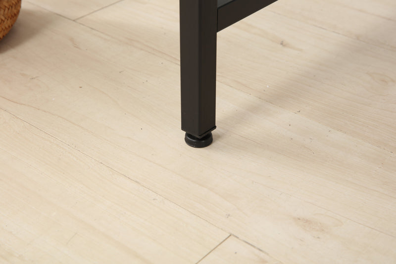 55-inch oversized computer desk, small study desk with wooden storage shelf, 2-layer industrial modern laptop desk with splicing board, (black and Rustic Brown)