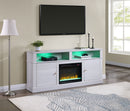 Terra - TV Stand Console With Fireplace - White Walnut by Unique Piece Furniture