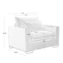 Beige Corduroy Deep Seat Single Sofa Accent Chair