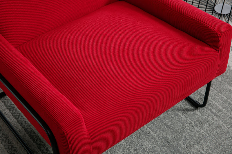 Accent Chair - Modern Industrial Slant Armchair with Metal Frame - Premium High Density Soft Single chair for Living Room Bedroom