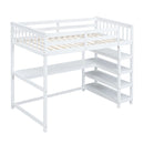 Loft Bed With Storage Shelves And Under Bed Desk by Unique Piece Furniture