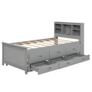 Platform Bed With Storage Headboard, USB, Trundle And 3 Drawers by HouseOfZazla