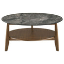 Bradley Round SmartTop Cocktail Coffee Table Smokey Grey and Brown