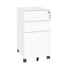 3-Drawer Mobile File Cabinet With Lock, On Wheels - White by HouseOfZazla