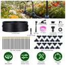 360° Bendable Drip Irrigation System with 49FT 5/8” Tubing Hose 5/16” Faucet Connector Automatic Watering Misting Kit For Garden Greenhouse Yard Lawn