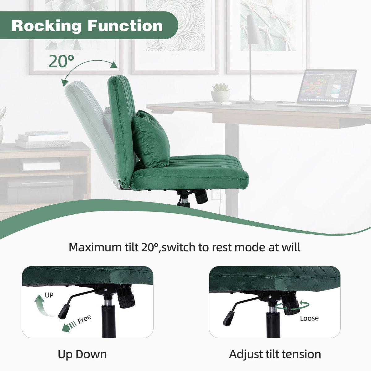 Criss Cross Office Chair With Adjustable Height, Ergonomic Design, photo 24 of 35