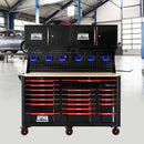 Heavy Duty Tool Cart With 19 Drawers, Tools Not Included, Mobile Storage For Workshop Or Laboratory - Black / Red by HouseOfZazla