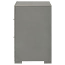 Ives 2-drawer Nightstand Bedside Table Grey High Gloss