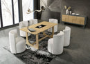 Blayde - 8 Pieces Dining Room Set - Natural / White by HouseOfZazla