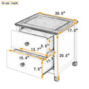 3-Pieces Bedroom Sets Full Size House Bed with Storage Headboard, Wooden Nightstand and Storage Dresser,Gray