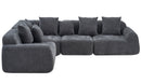 Oversized Cloud Velvet Curved Sectional Couch - 118'