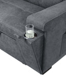 Toby - Woven Fabric Reversible Sleeper Sectional Sofa With Storage Chaise Cup Holder Charging Ports And Pockets by HouseOfZazla