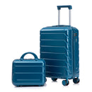 14"/20" 2-Piece ABS Spinner Wheel Luggage Set (Dark Blue)