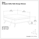 Owen - Multifunctional Square Coffee Table Storage Ottoman by Unique Piece Furniture