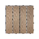 Patio Deck Tiles, Interlocking Diy Flooring For Indoor / Outdoor Use (Set of 22) - Teak