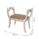 Harlow - Bench, Farmhouse / French Country Style Vanity Chair - Beige / White by HouseOfZazla
