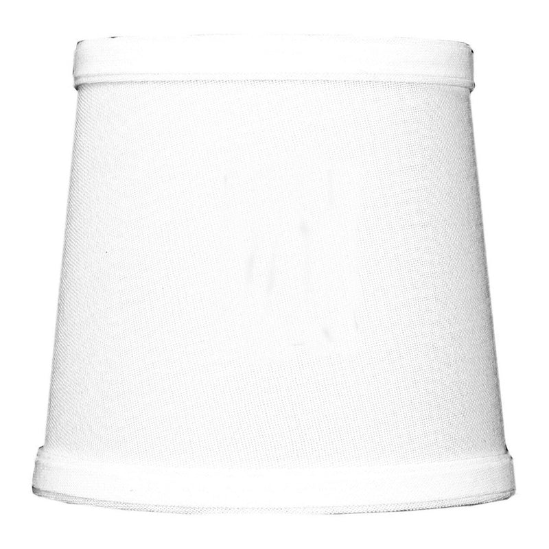 6"W x 5"H Set of 6 White Linen Drum Chandelier Clip-On Lampshade