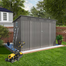 Outdoor Storage Shed, Tool House With Sloping Roof, 6 Vents And 2 Swing Doors For Backyard - Gray by HouseOfZazla