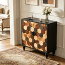30.31" Modern Accent Cabinet with Honeycomb Pattern