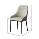 Modern Dining Chair Set Upholstered Seats Steel Metal Legs 2 Tone Contemporary Kitchen Living Room Furniture (Set of 2) - Black / Gray by HouseOfZazla