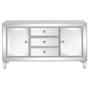 Gabrielle - 3 Drawer Mirrored Storage Accent Cabinet - Silver by HouseOfZazla