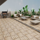 Patio Deck Tiles, Interlocking Diy Flooring For Indoor / Outdoor Use (Set of 22) - Teak