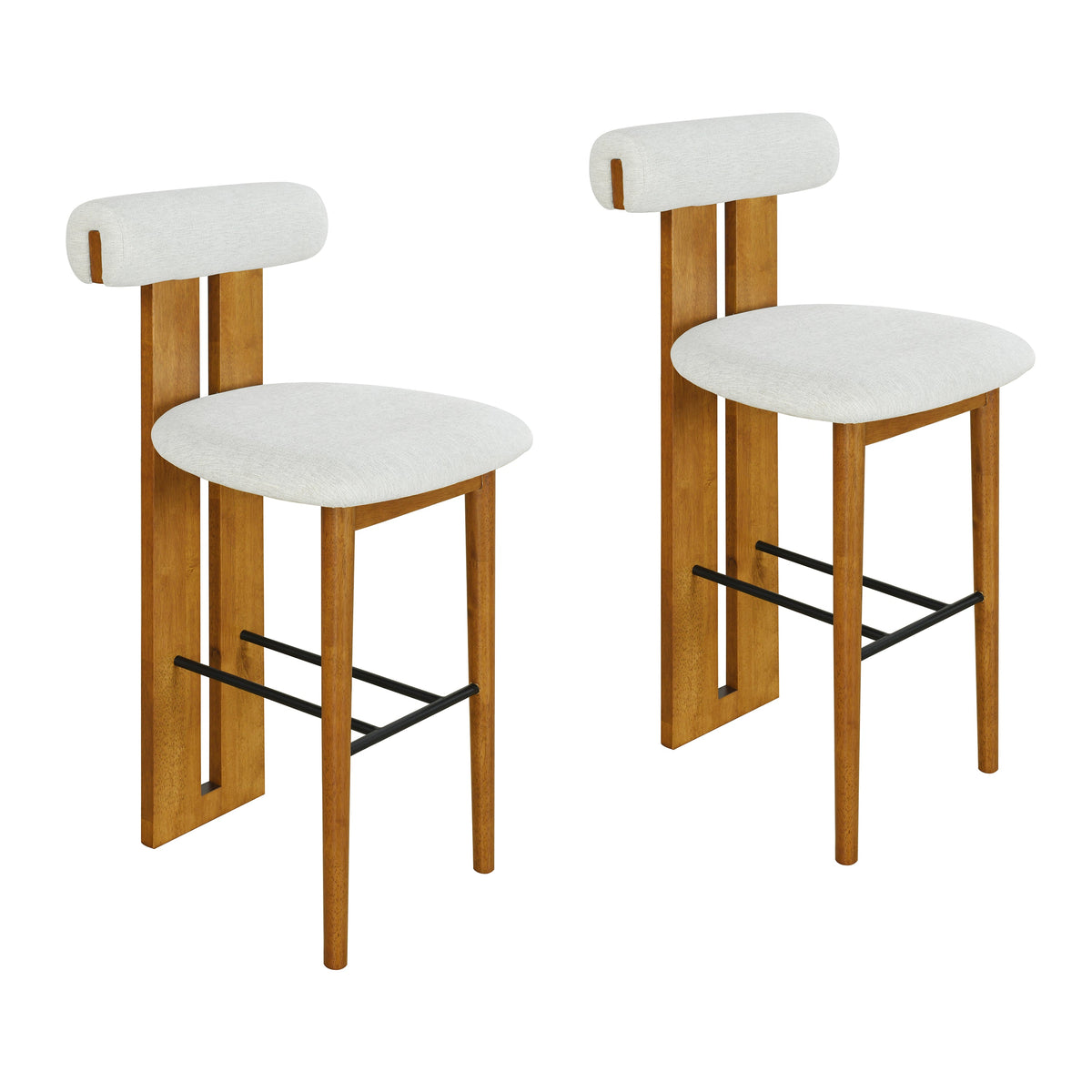 Renee Indoor Wooden Upholstered Barstool, photo 4 of 10