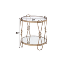 Zekera Mirrored & Champagne Finish End Table