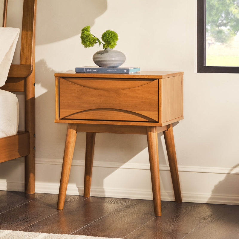 Atticus Solid Wood Mid-Century Modern Nightstand