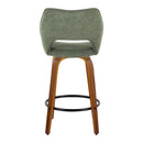 Mustang - Contemporary Fixed Height Counter Stool With Swivel With Round Footrest (Set of 2) by HouseOfZazla