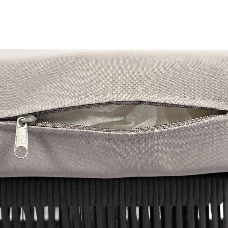 4-Piece Rope Patio Furniture Set, Outdoor Furniture with Tempered Glass Table, Patio Conversation Set Deep Seating with Thick Cushion for Backyard Porch Balcony (Grey)