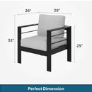 Modern All-Weather Patio Armchairs & Thick Cushions (Set of 2)
