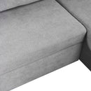 83" Modern Convertible Sleeper Sofa Bed with Storage Chaise,Gray