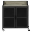 Arlette - 2 Door Mobile Home Bar Wine Cabinet With Smooth Rolling Casters - Black by HouseOfZazla