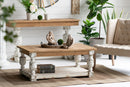 Rectangle Coffee Wooden Coffee Table, French Country Coffee Table - Brown / Antique White by HouseOfZazla