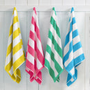 Cotton Velour Cabana Stripe Beach Towel - Novia Collection by Great Bay Home
