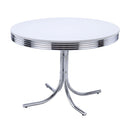 Marla - 5 Piece Dining Set With Round Table And Upholstered Chairs - White
