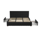 King Upholstered Bed With Storage - Black by HouseOfZazla
