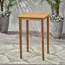 Outdoor Minimalist Acacia Wood Square Bar Table by HouseOfZazla