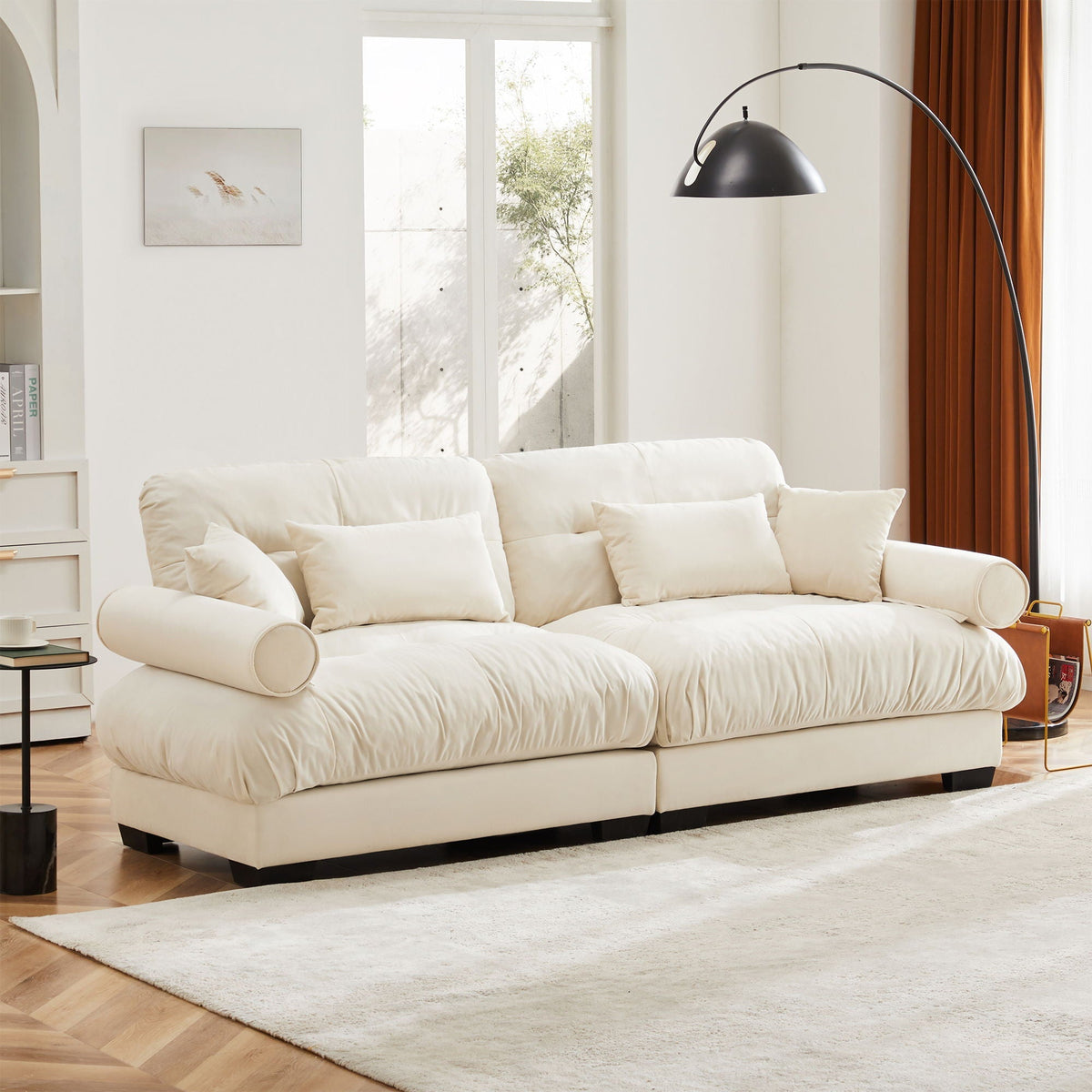 Modern Oversize Sofa With Cloud Like Comfort, Featuring Waist And Throw Pillows, photo 24 of 28