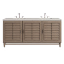 James Martin Portland 72" Double Bathroom Vanity, Whitewashed Walnut