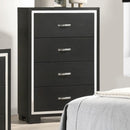 4 Drawer Bedroom Chest With Handles Furniture - Black by HouseOfZazla