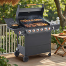 6 Burner BBQ Propane Gas Grill with Side Burner by HouseOfZazla